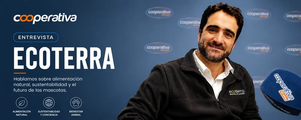 Entrevista en Radio Cooperativa sobre Ecoterra abordando alimentación natural, sustentabilidad y bienestar animal