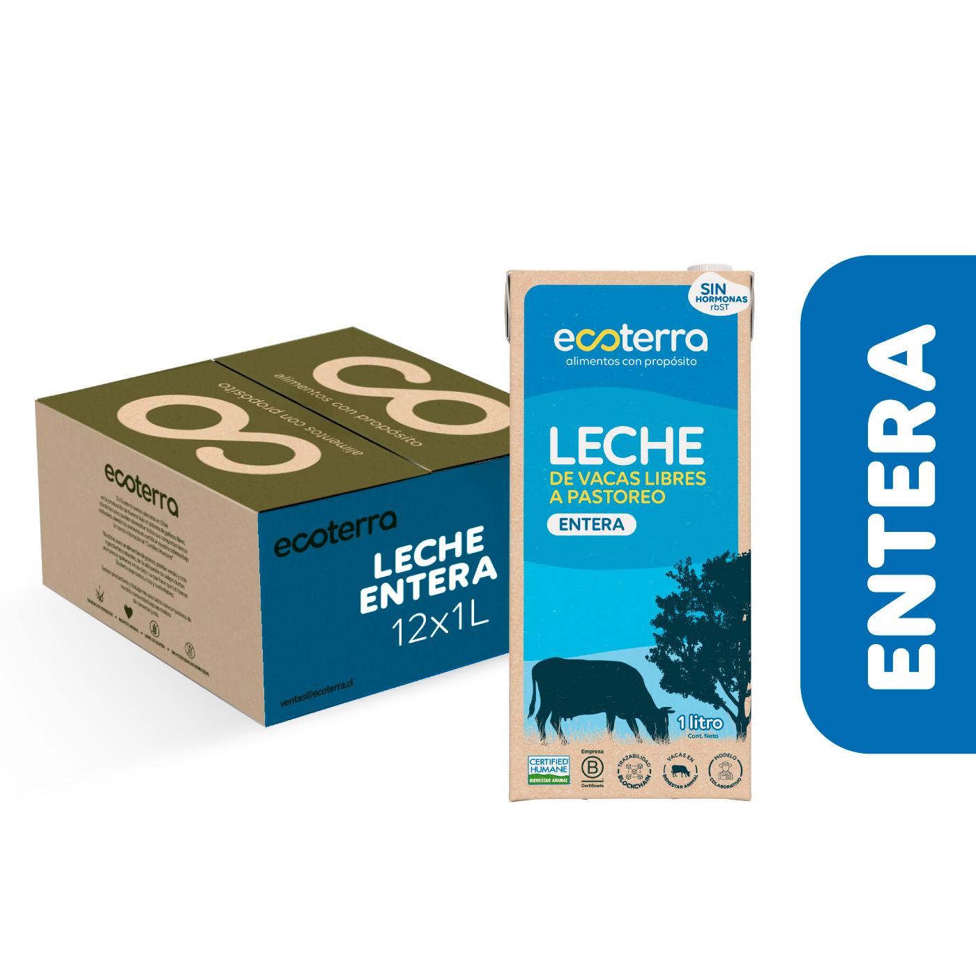 Caja 12 Litros - Leche Entera Ecoterra