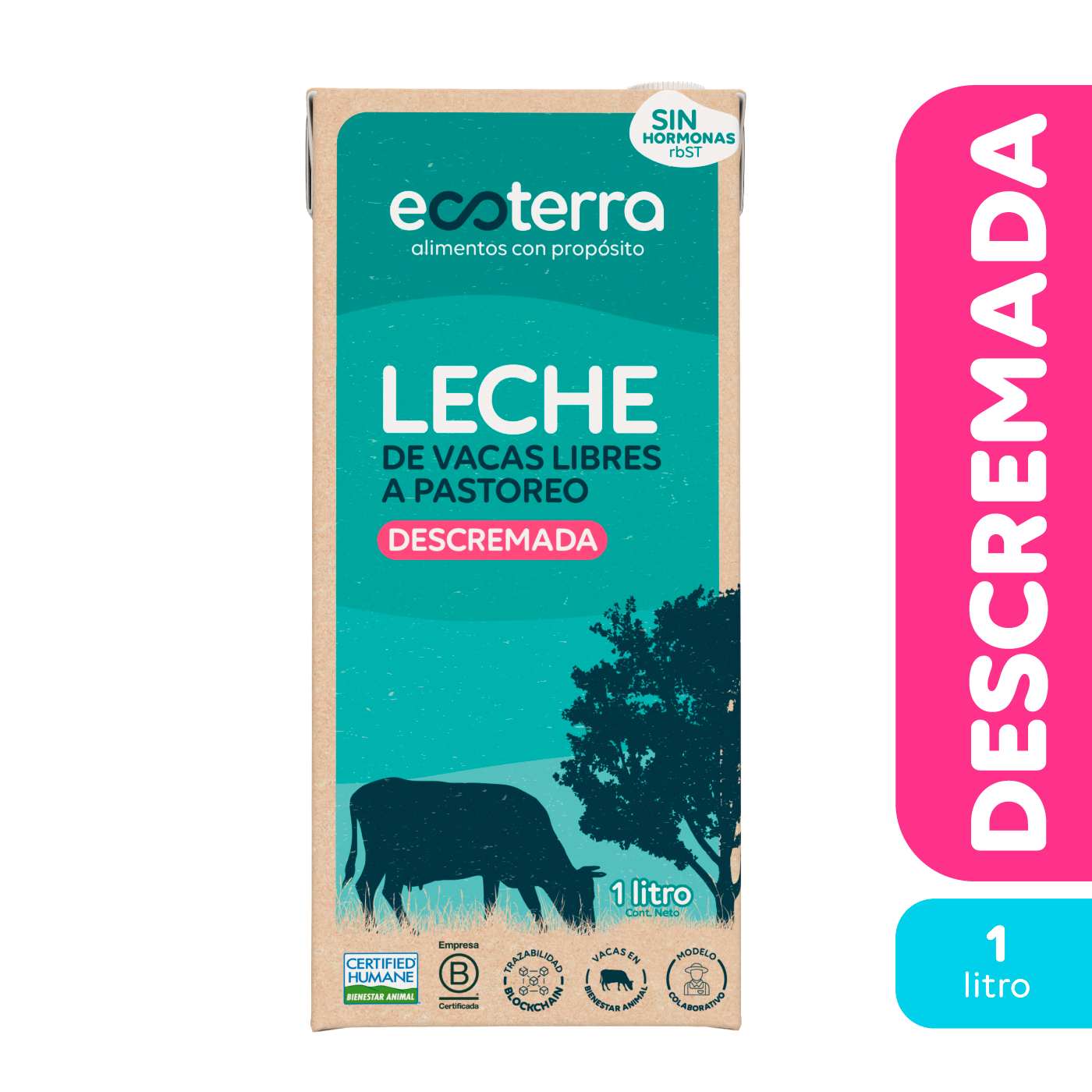 1 Lt - Leche Descremada Ecoterra