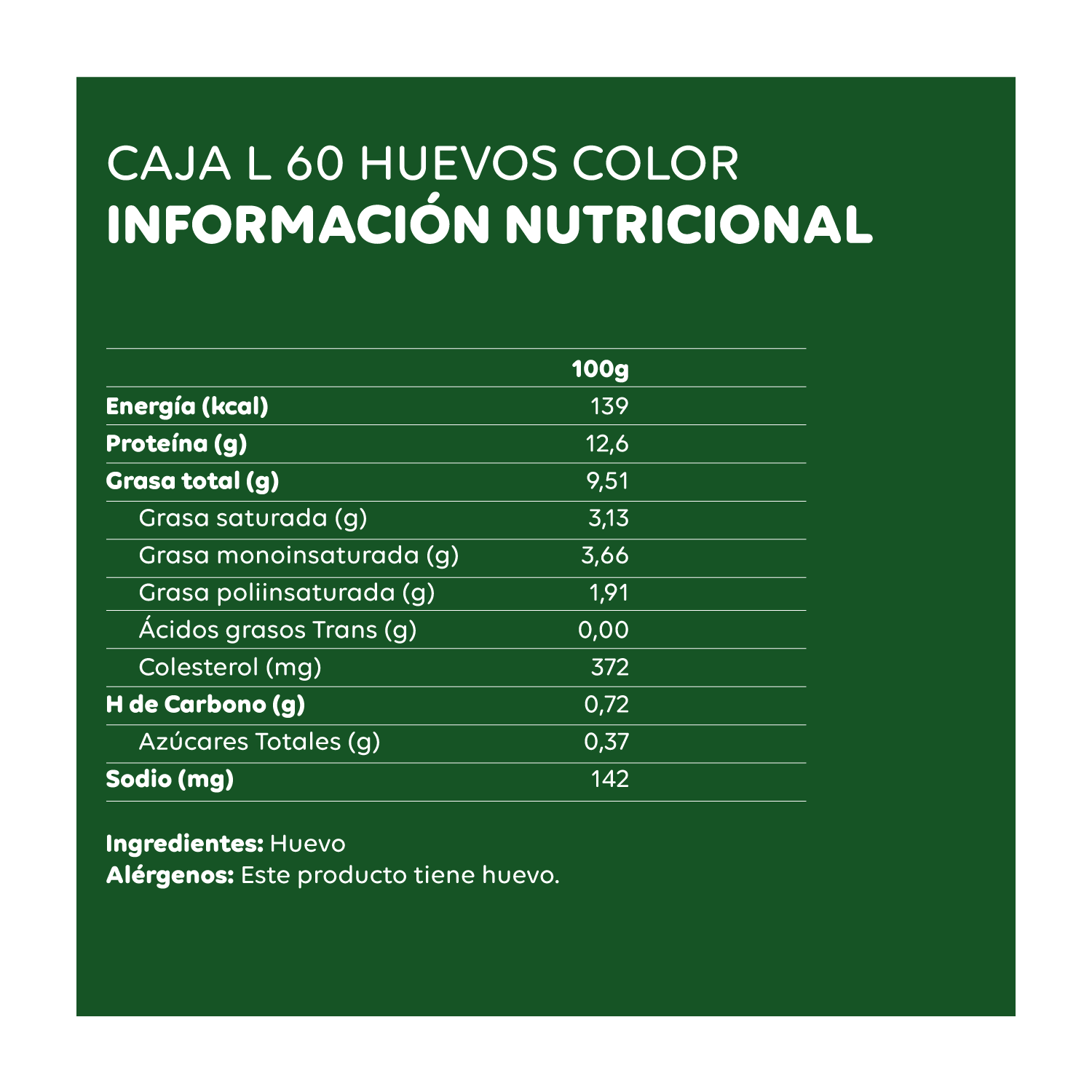 Caja de huevo color gallina libre
