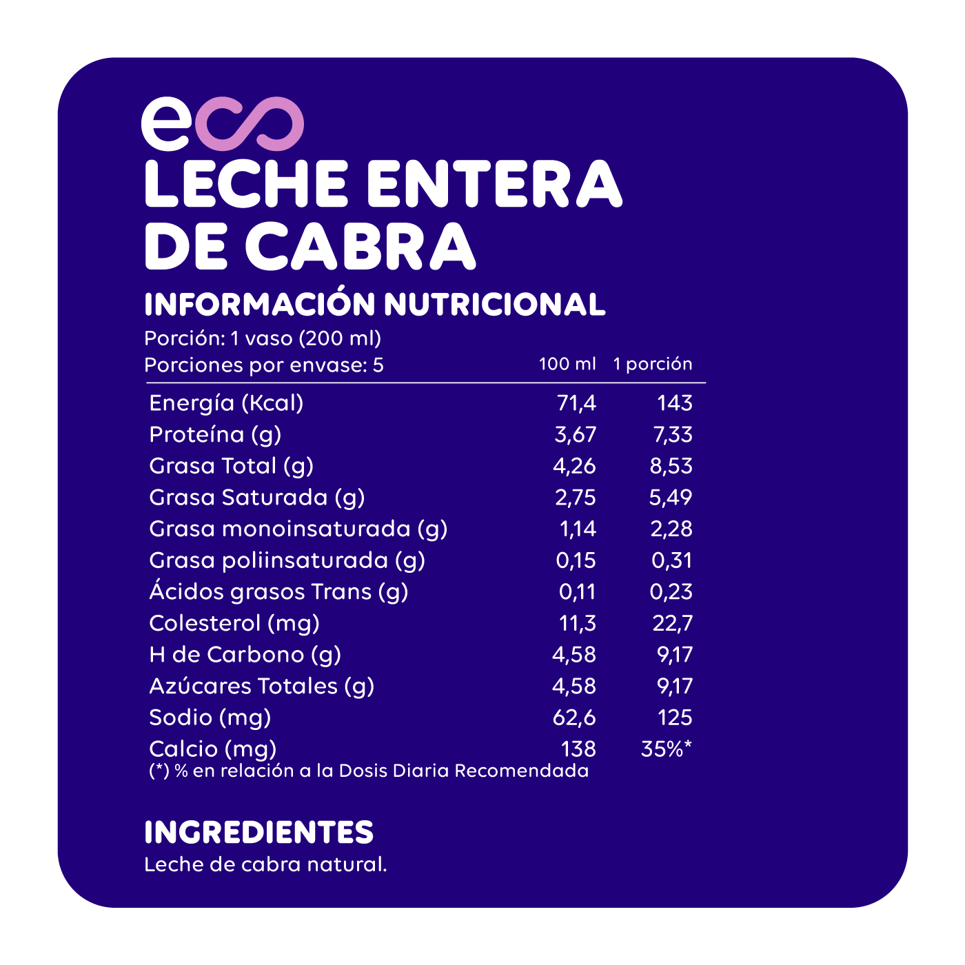 Caja de EcoLeche de Cabra 12x 1Lt Ecoterra