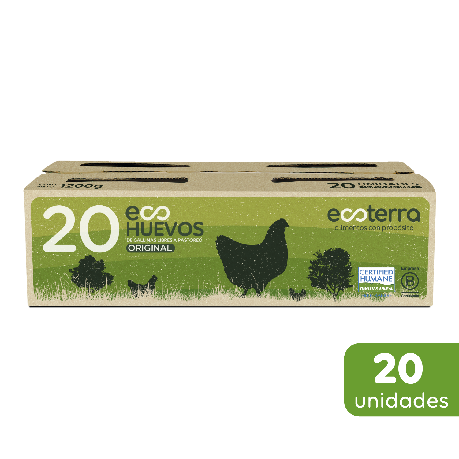 20 EcoHuevos de Gallinas Libres a Pastoreo