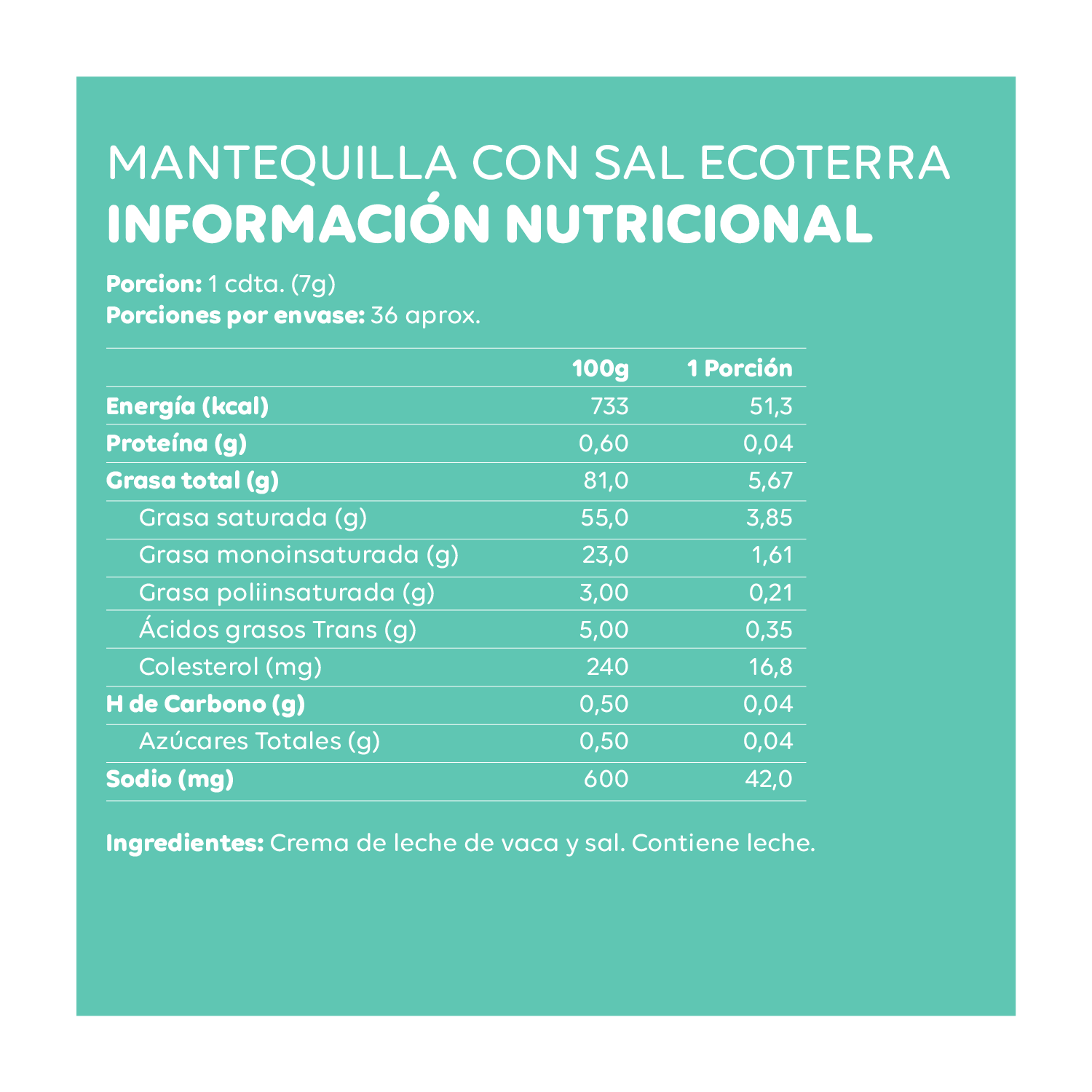 250 gr - Mantequilla con Sal Ecoterra