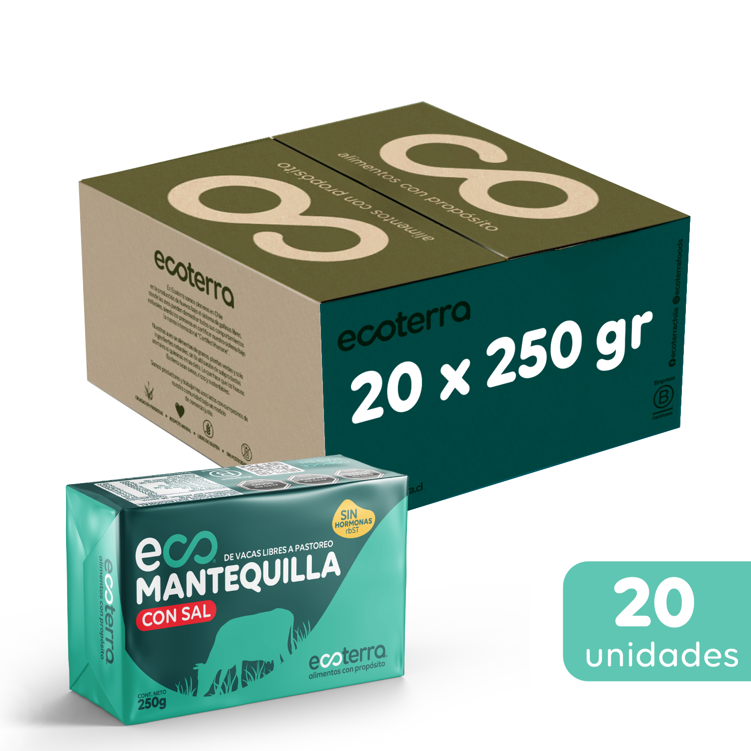 EcoMantequilla con Sal 250 gr x 20 und
