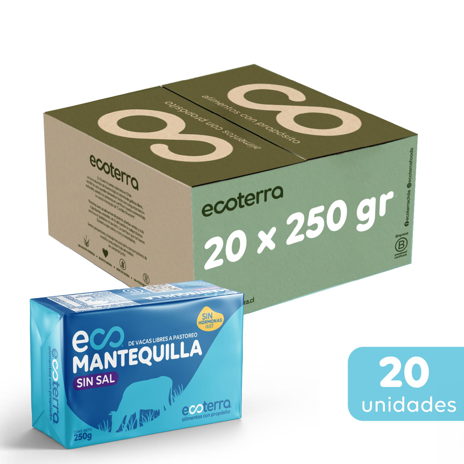 EcoMantequilla sin Sal 250 gr x 20 und