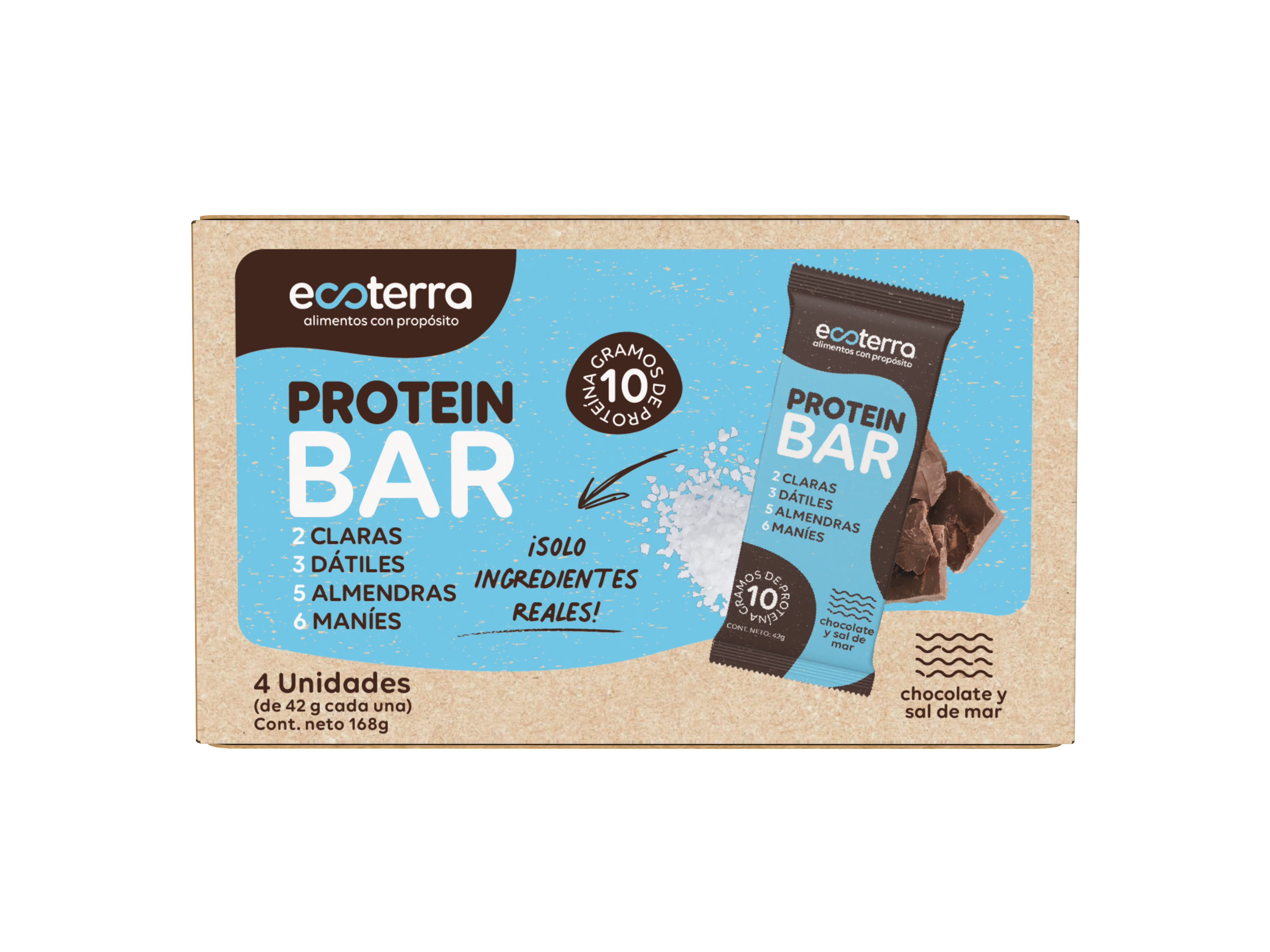 Estuche 4 unidades - Protein Bar Chocolate Sal de Mar