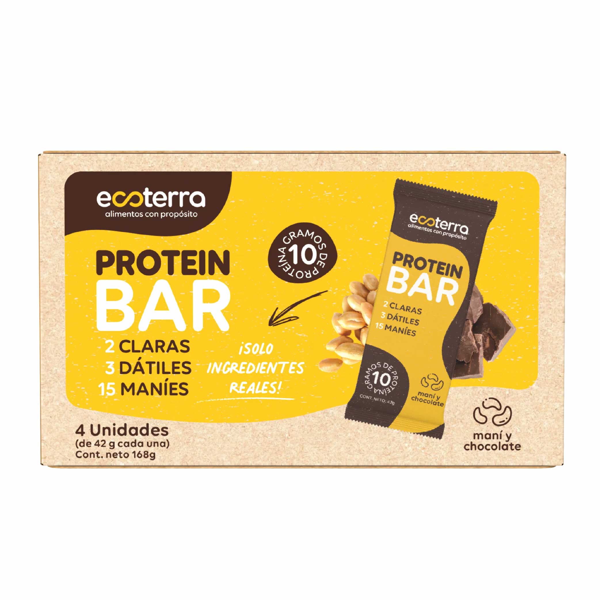 Estuche 4 unidades - Protein Bar Maní y Chocolate
