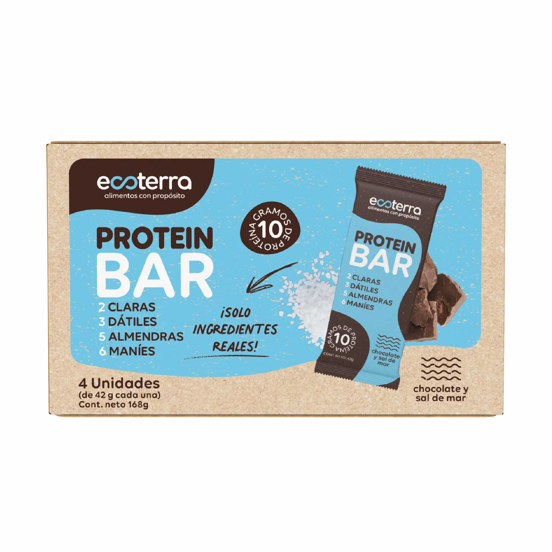 Estuche 4 unidades - Protein Bar Chocolate Sal de Mar