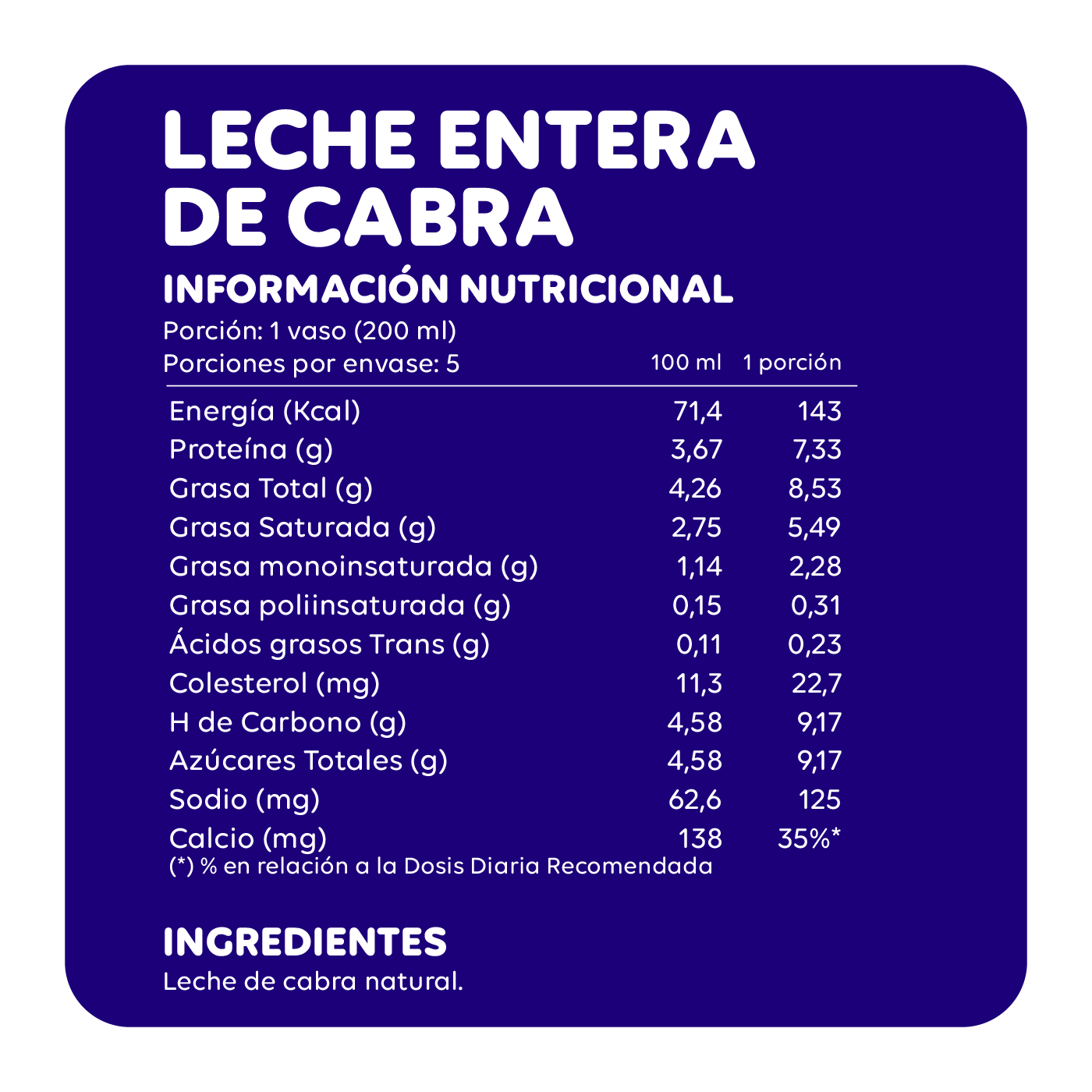 1 Lt - Leche de Cabra Ecoterra