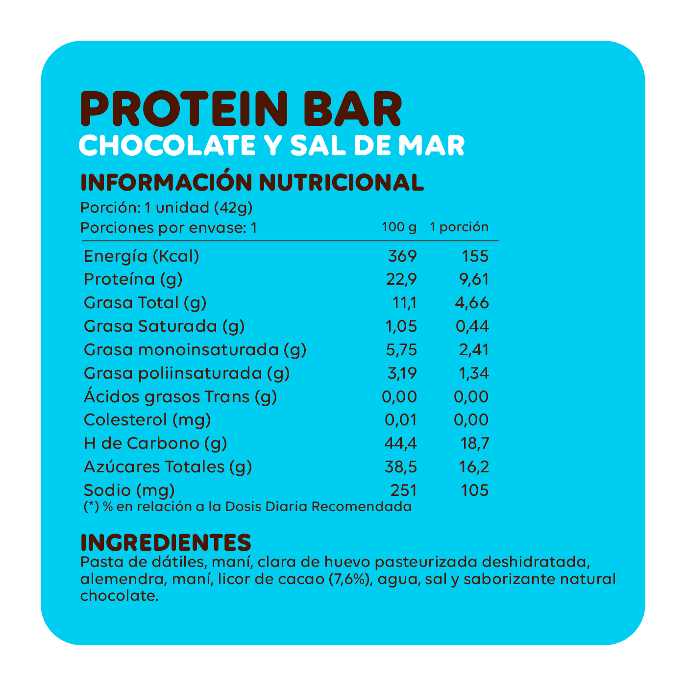 Estuche 4 unidades - Protein Bar Chocolate Sal de Mar