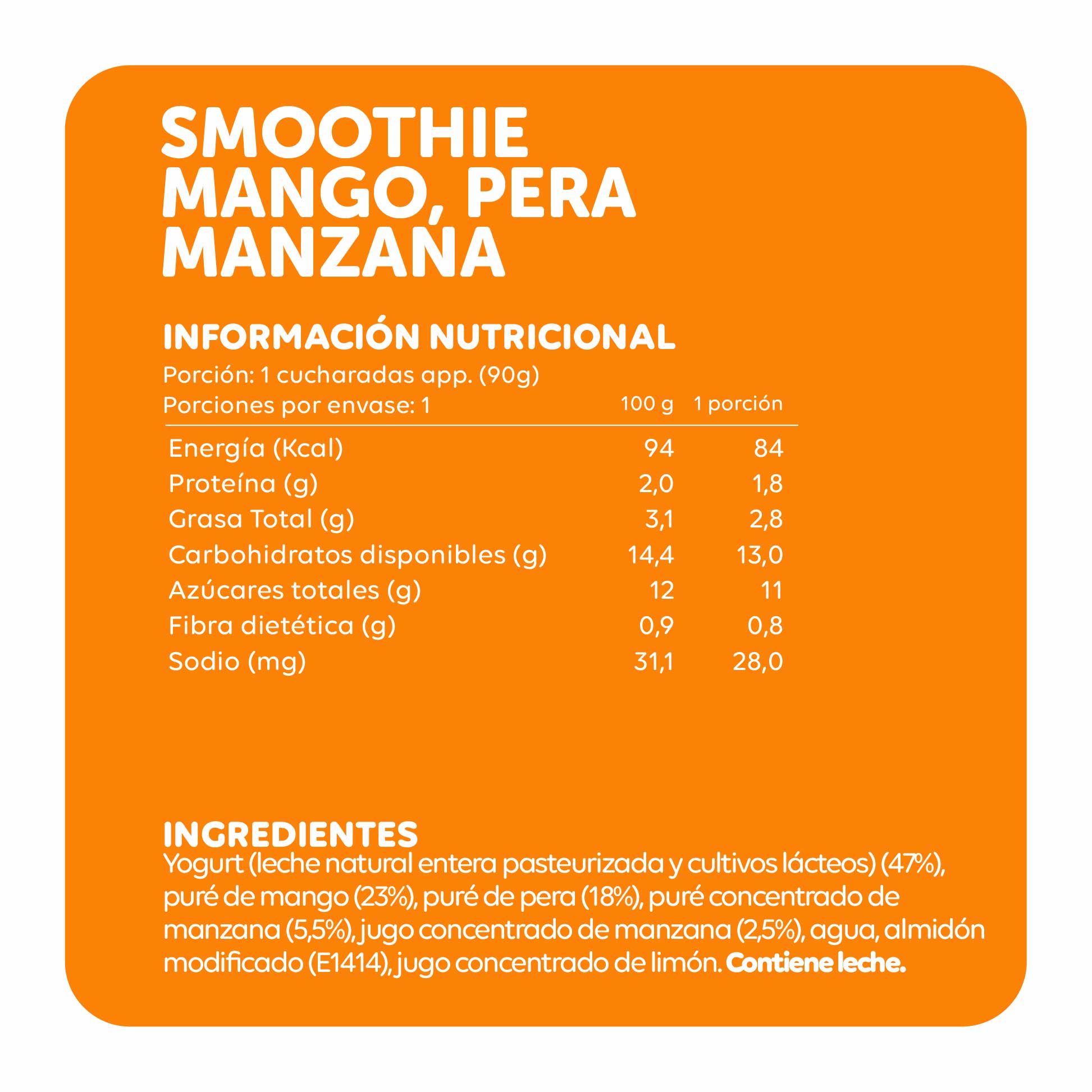 90grs Smoothie - Yoghurt, Mango, Pera