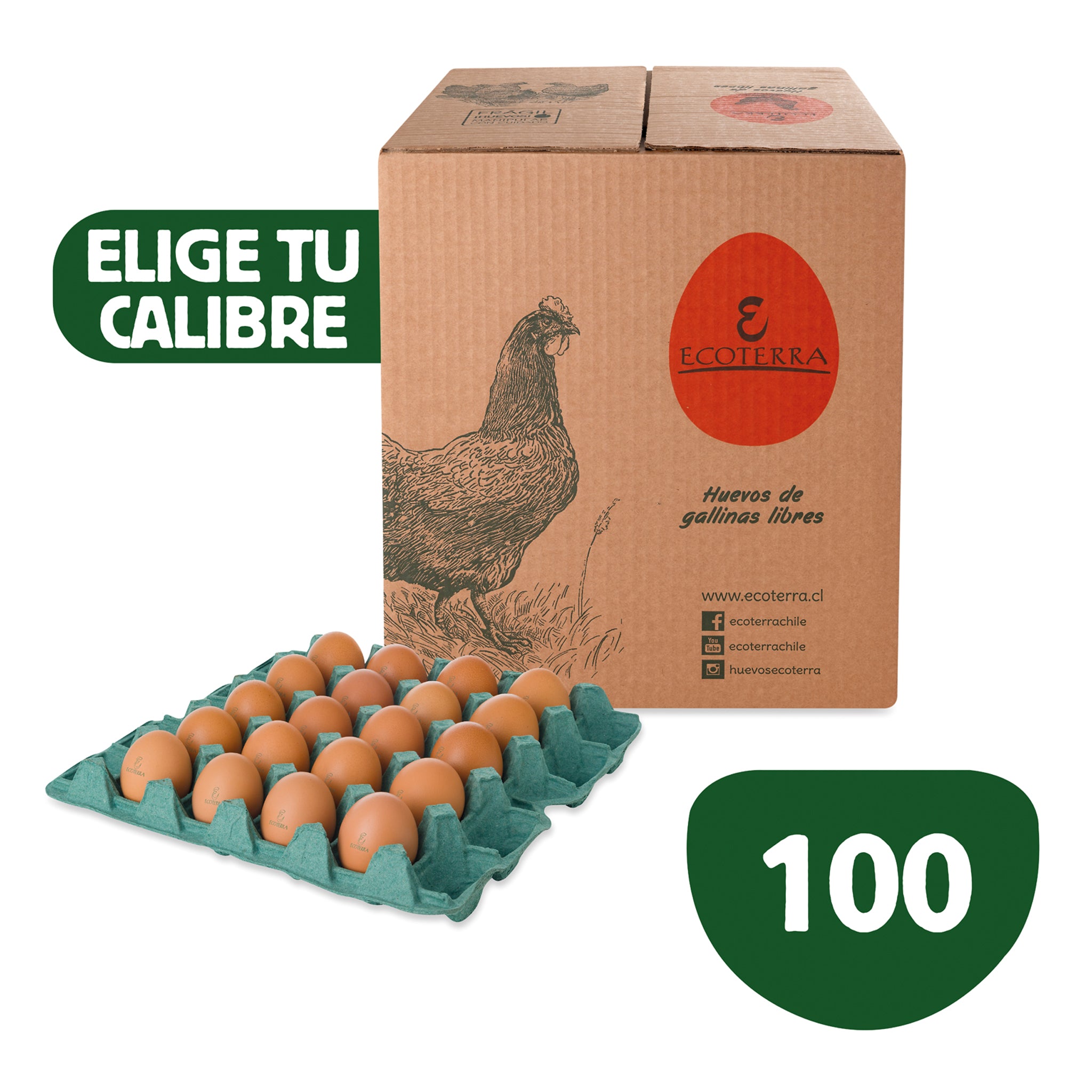 Caja Huevo 100 und Gallina Libre a Pastoreo