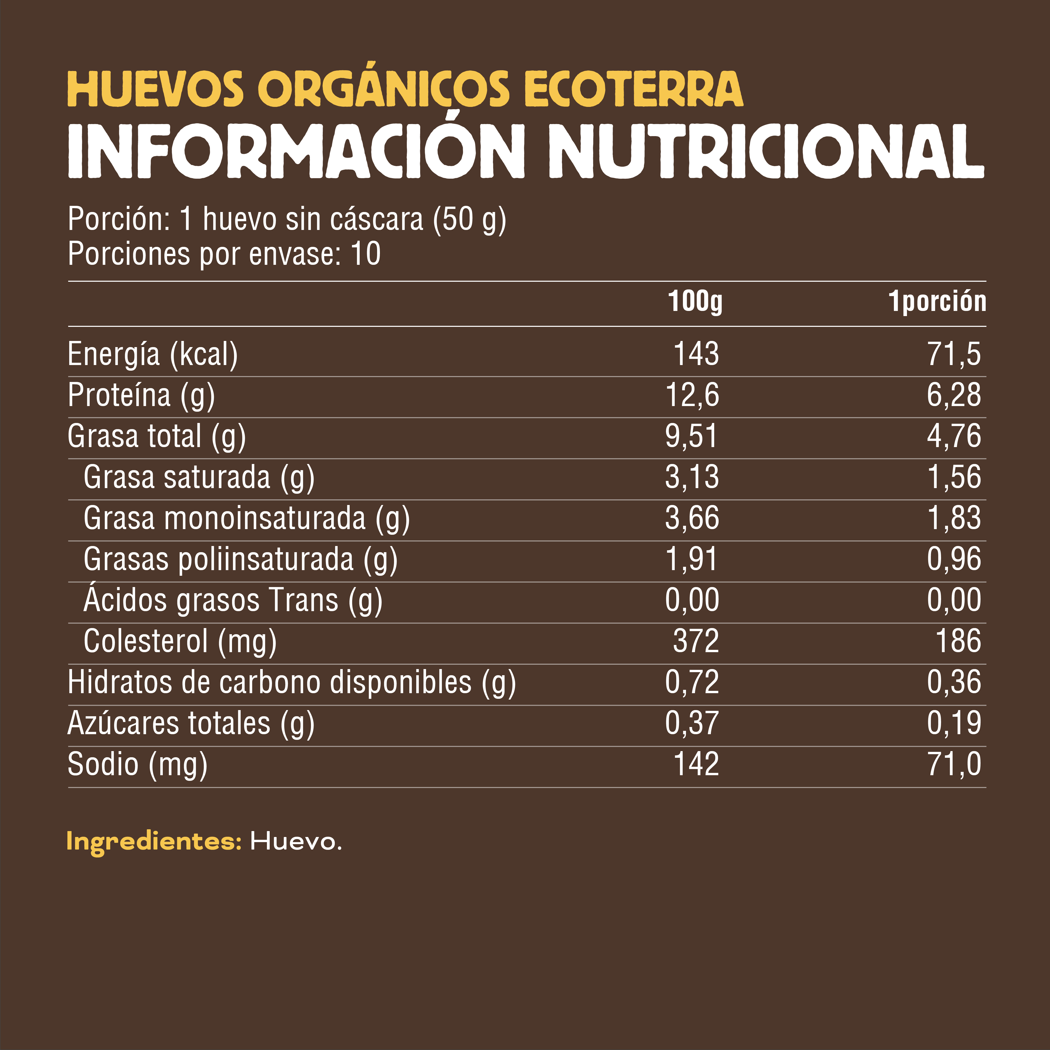 10 Huevos Orgánicos de Gallinas Libres a Pastoreo Ecoterra