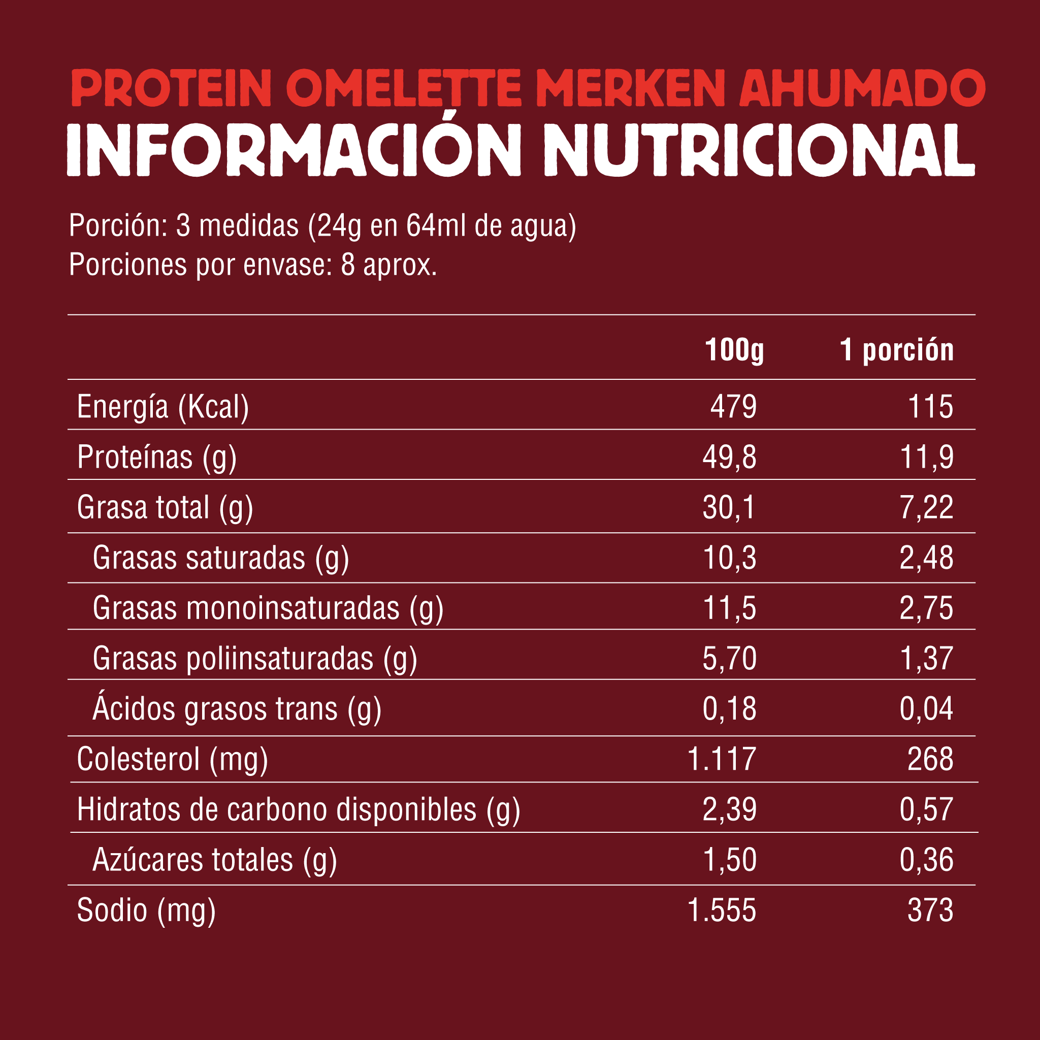 198 gr - Protein Omelette en Polvo Merkén