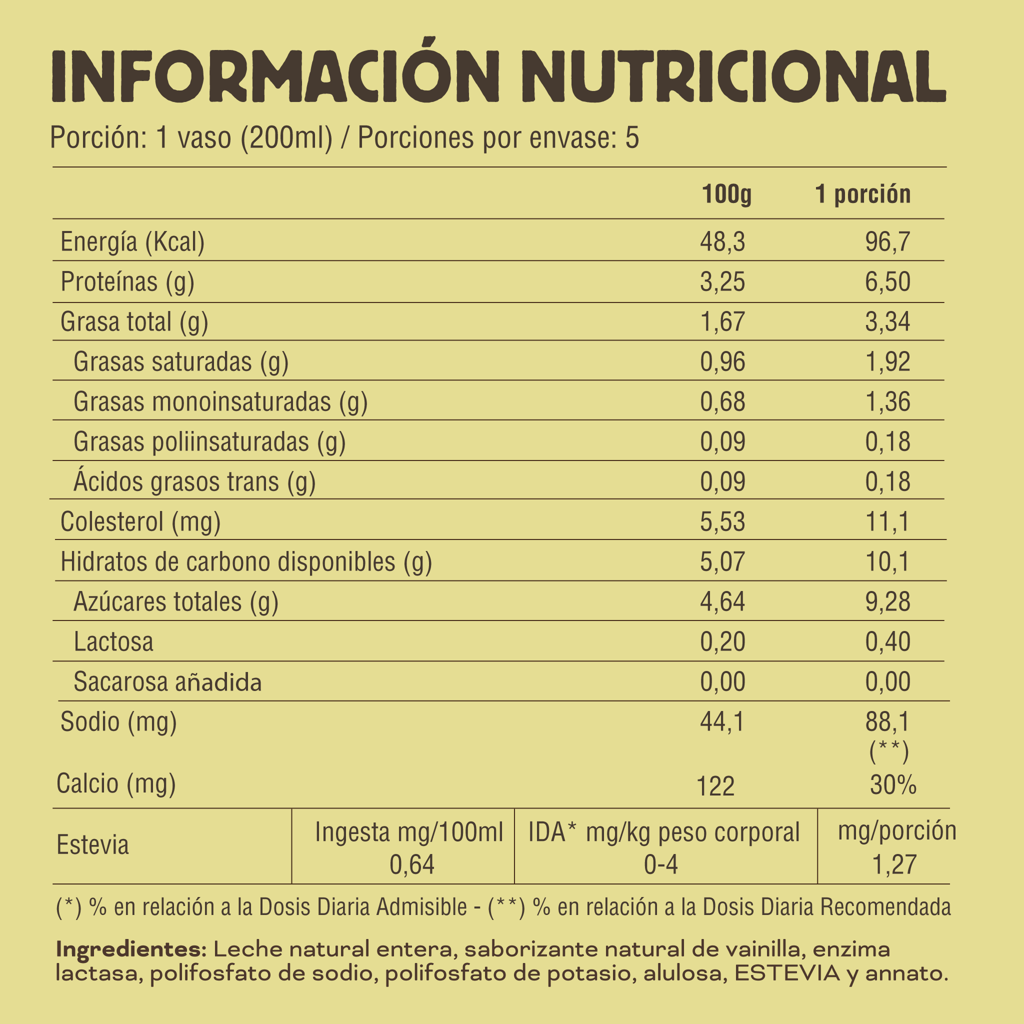 Leche Vaca Feliz Vainilla 1 lt Ecoterra