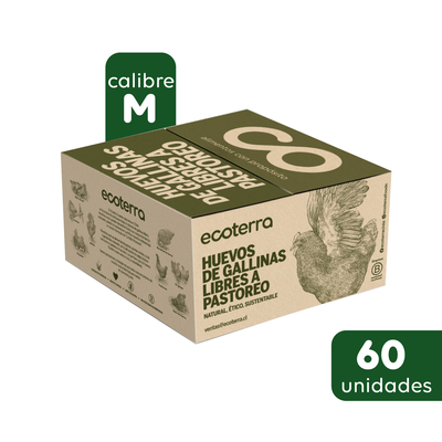 Caja de huevo color gallinas libres