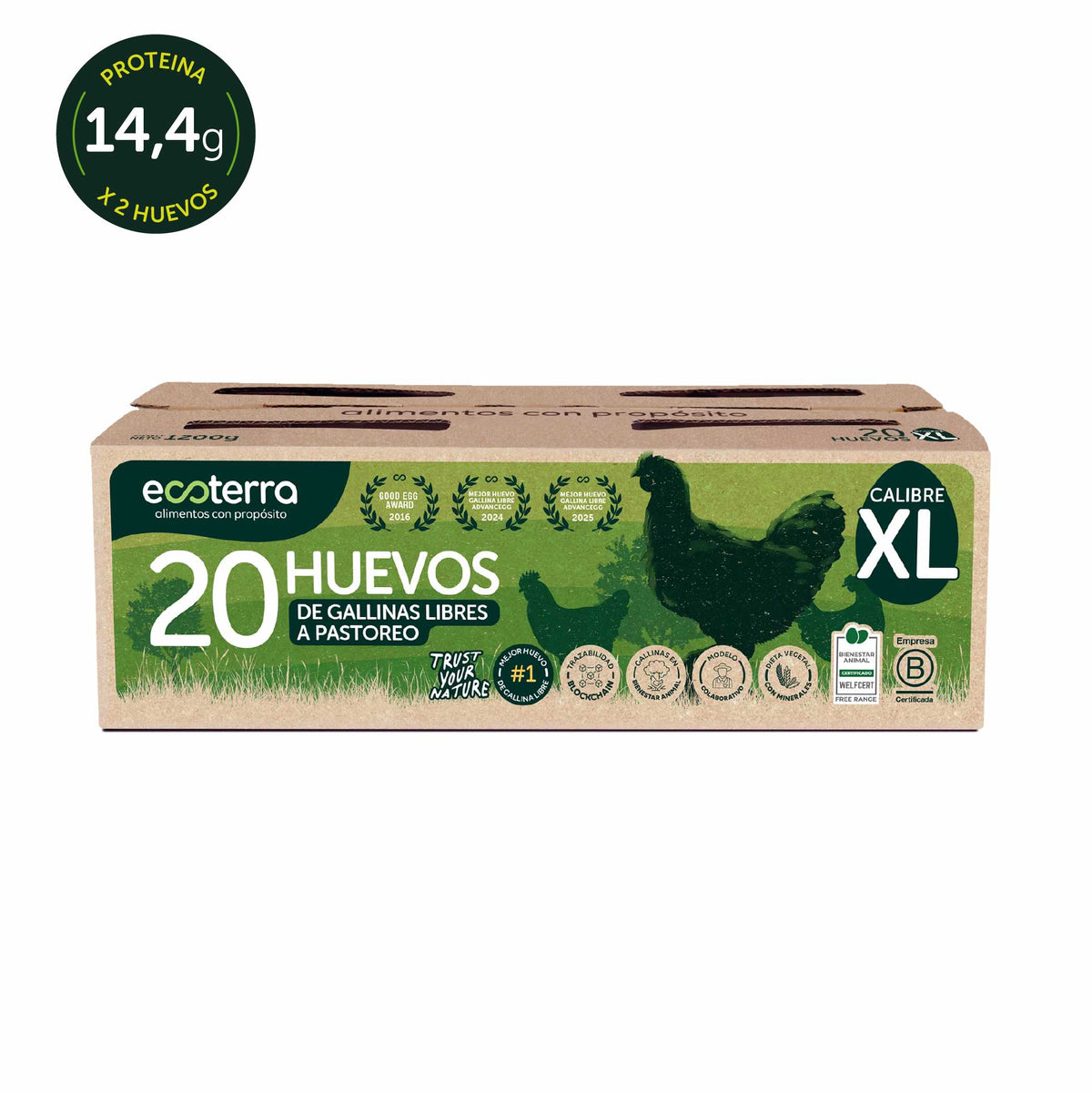 20 Huevos de Gallinas Libres a Pastoreo Ecoterra