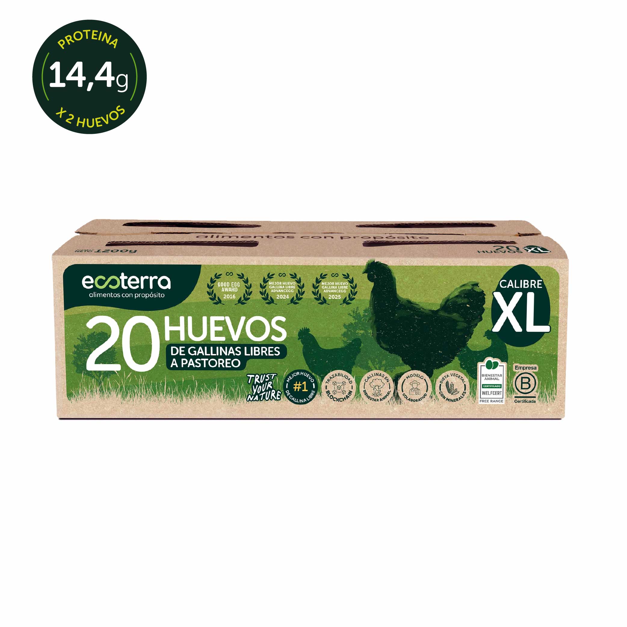 20 Huevos de Gallinas Libres a Pastoreo Ecoterra