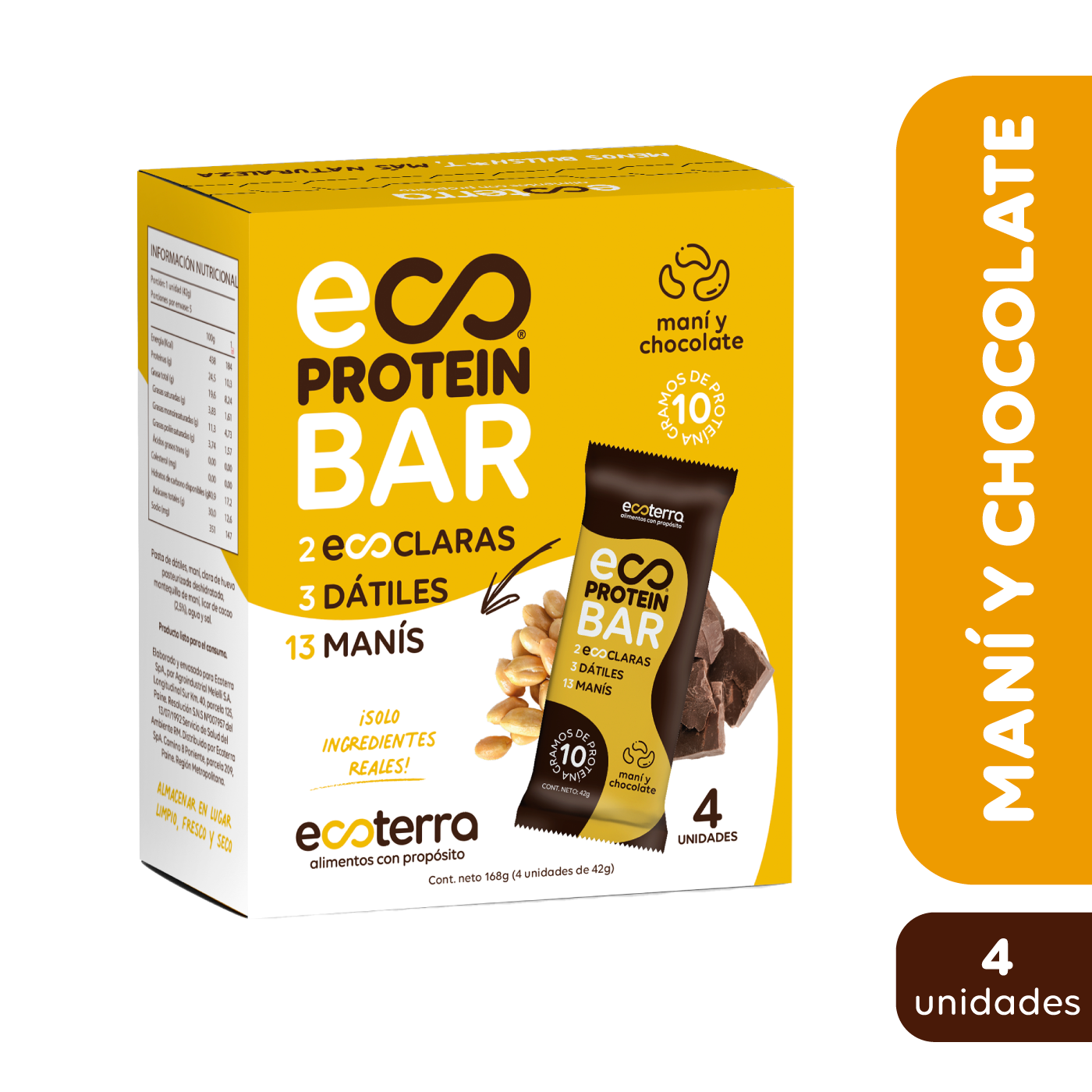 4 unidades - Protein Bar Maní y Chocolate