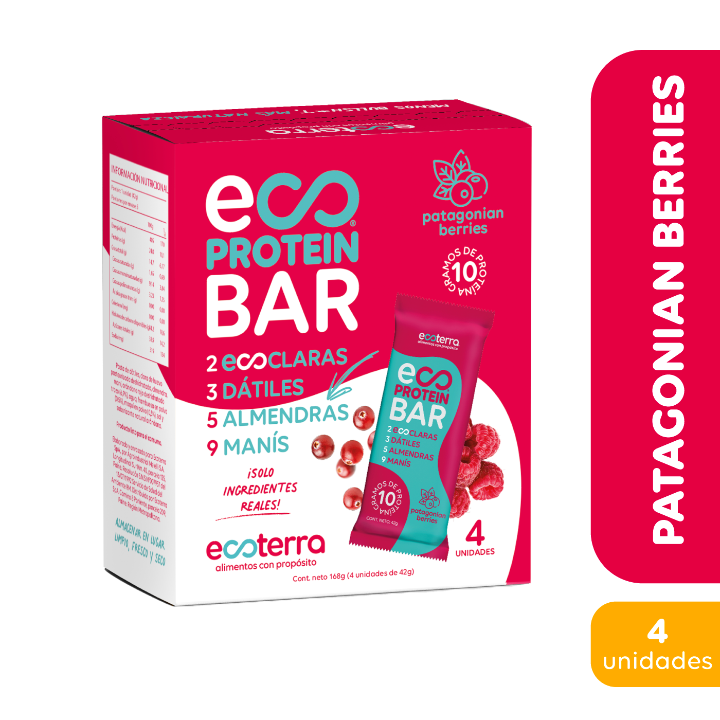 4 unidades - Protein Bar Patagonian Berries