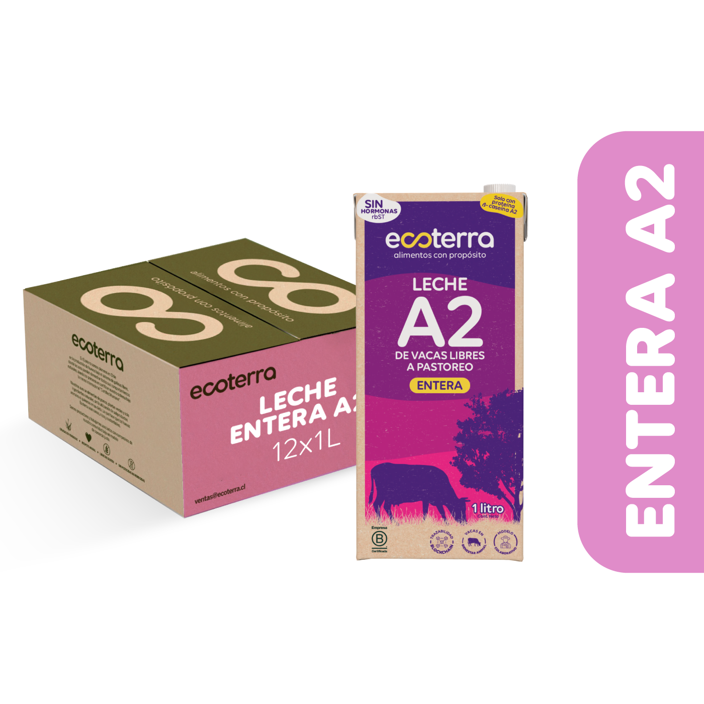 Caja 12 Litros - Leche A2 Entera