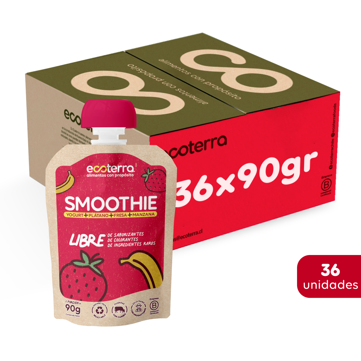 Caja 36 - Smoothie - Plátano, Fresa y Manzana