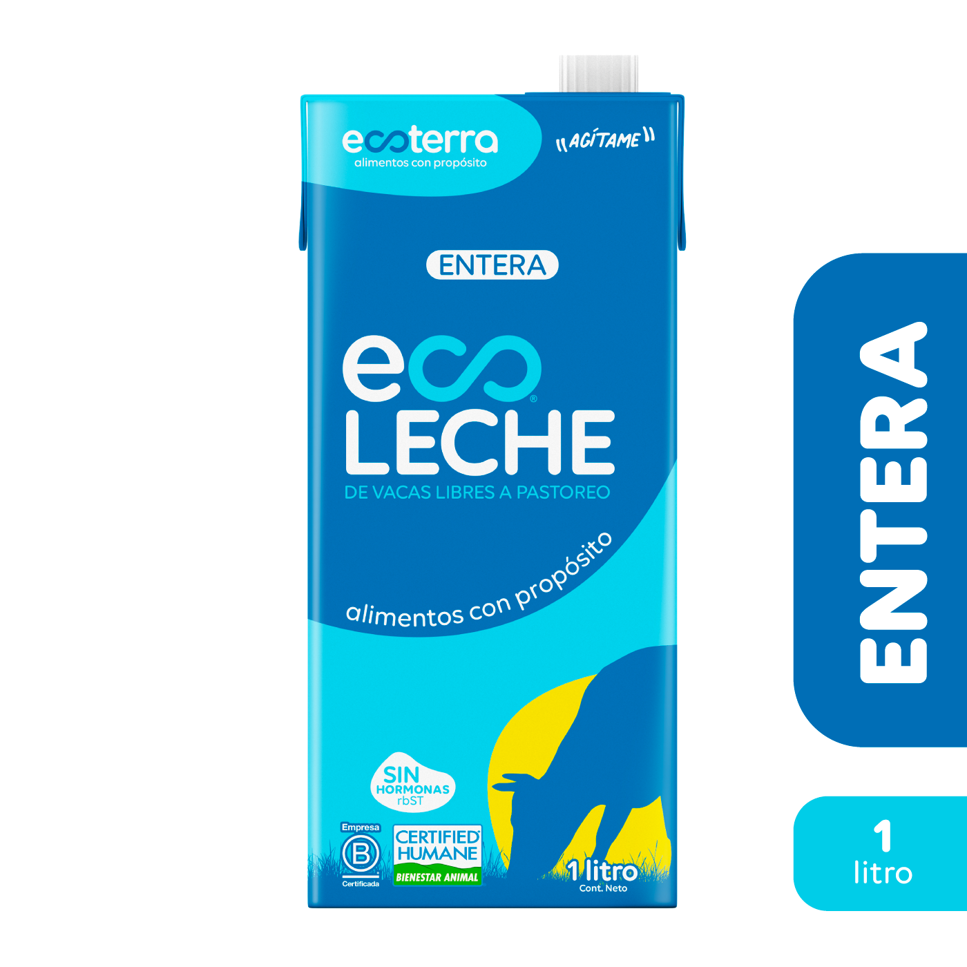 Caja de EcoLeche Entera 12x 1Lt Ecoterra