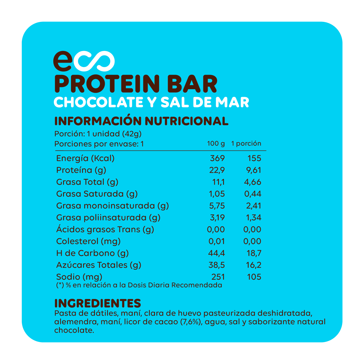 4 unidades - Protein Bar Chocolate Sal de Mar