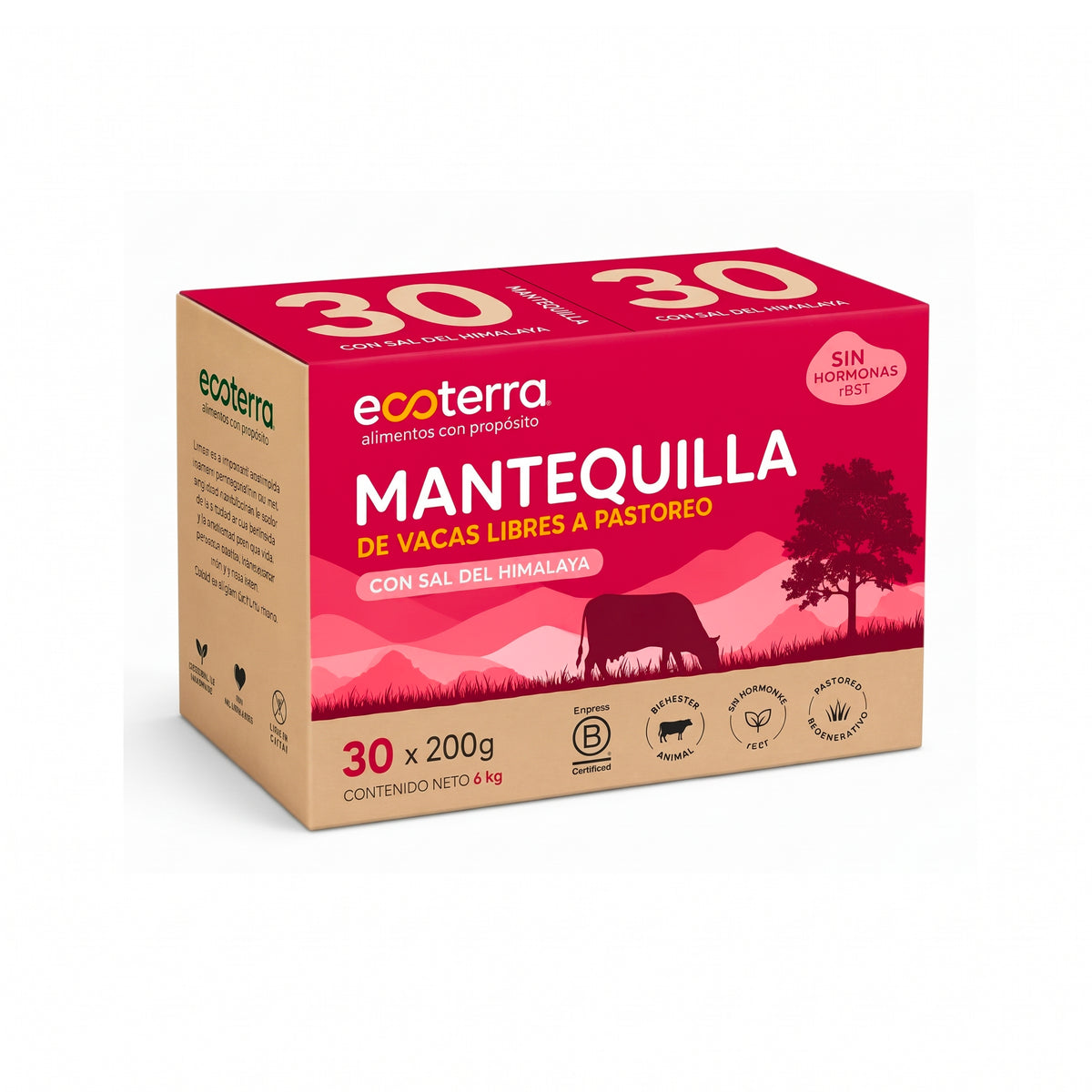 Caja 30 unidades - 200 gr - Mantequilla con Sal del Himalaya Ecoterra