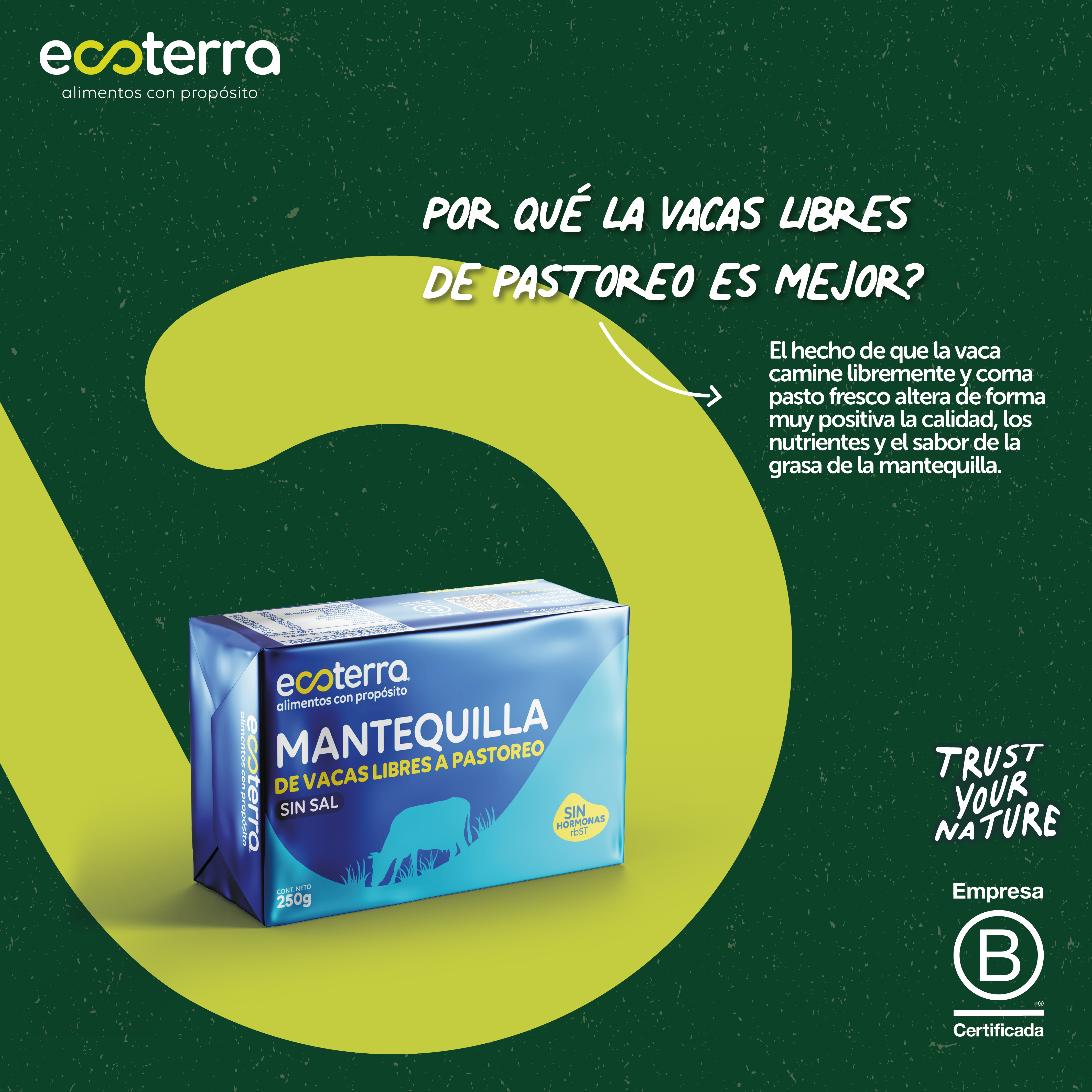 250 gr - Mantequilla sin Sal Ecoterra