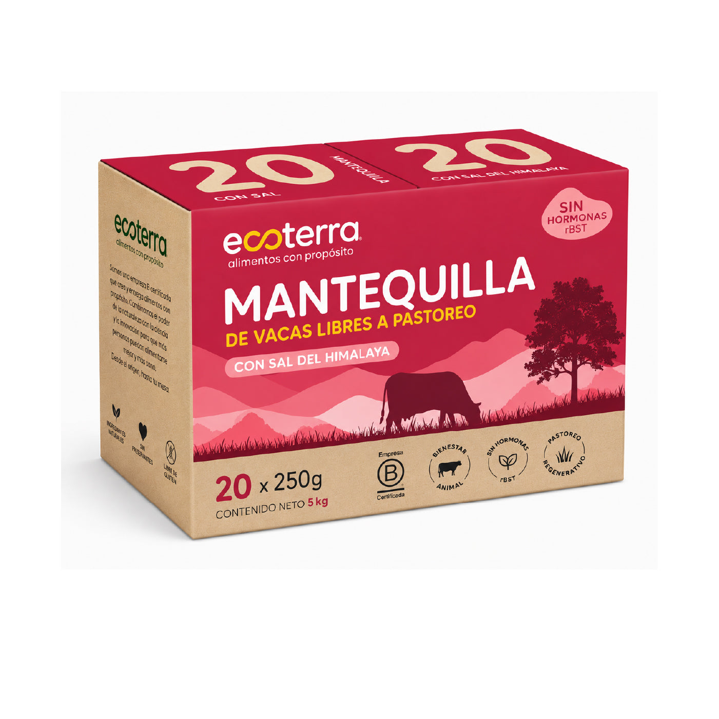 Caja 20 unidades - 250 gr - Mantequilla con Sal del Himalaya Ecoterra