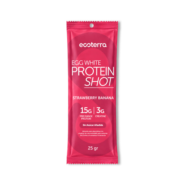 Protein Shot Frutilla Plátano 25 g con Creatina - Boost de Proteína Ecoterra
