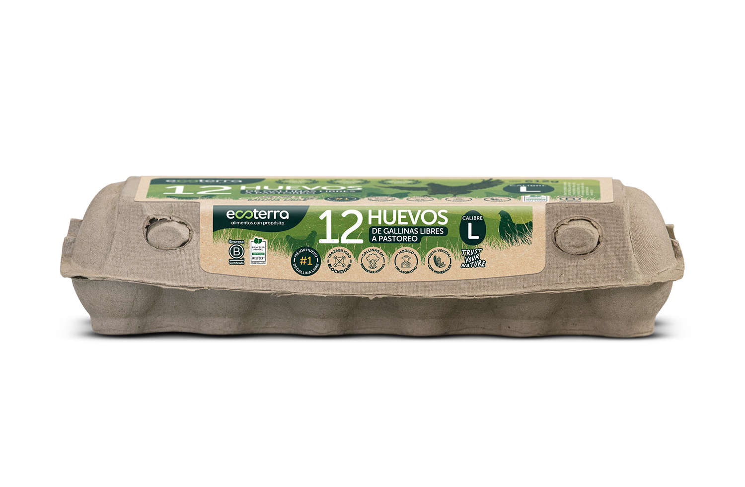 12 Huevos Gallinas Libre Ecoterra