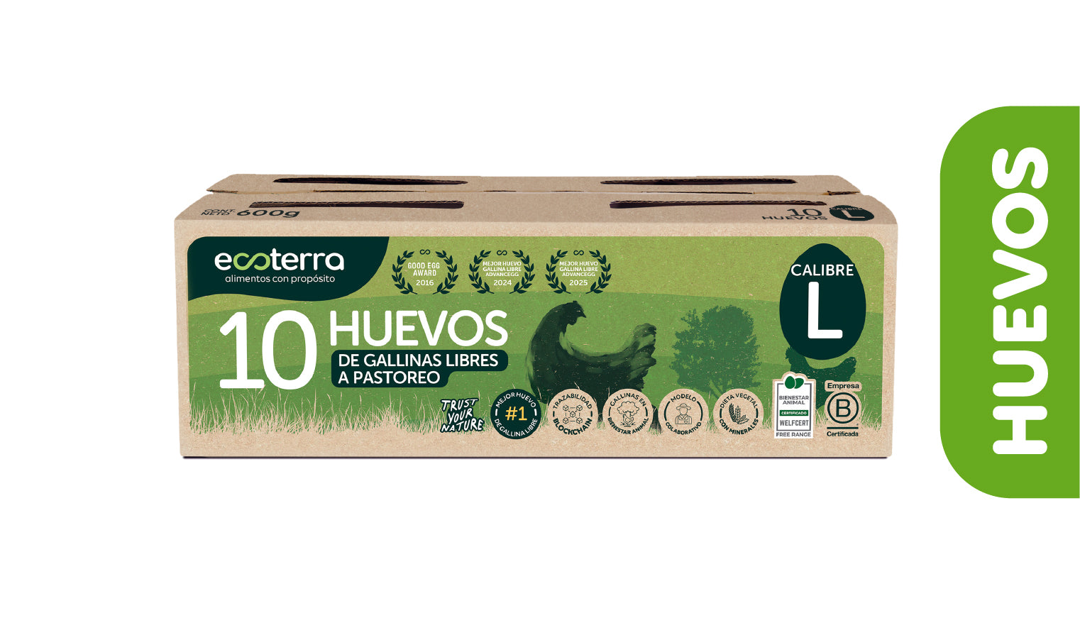 10 Huevos de Gallinas Libres a Pastoreo Ecoterra