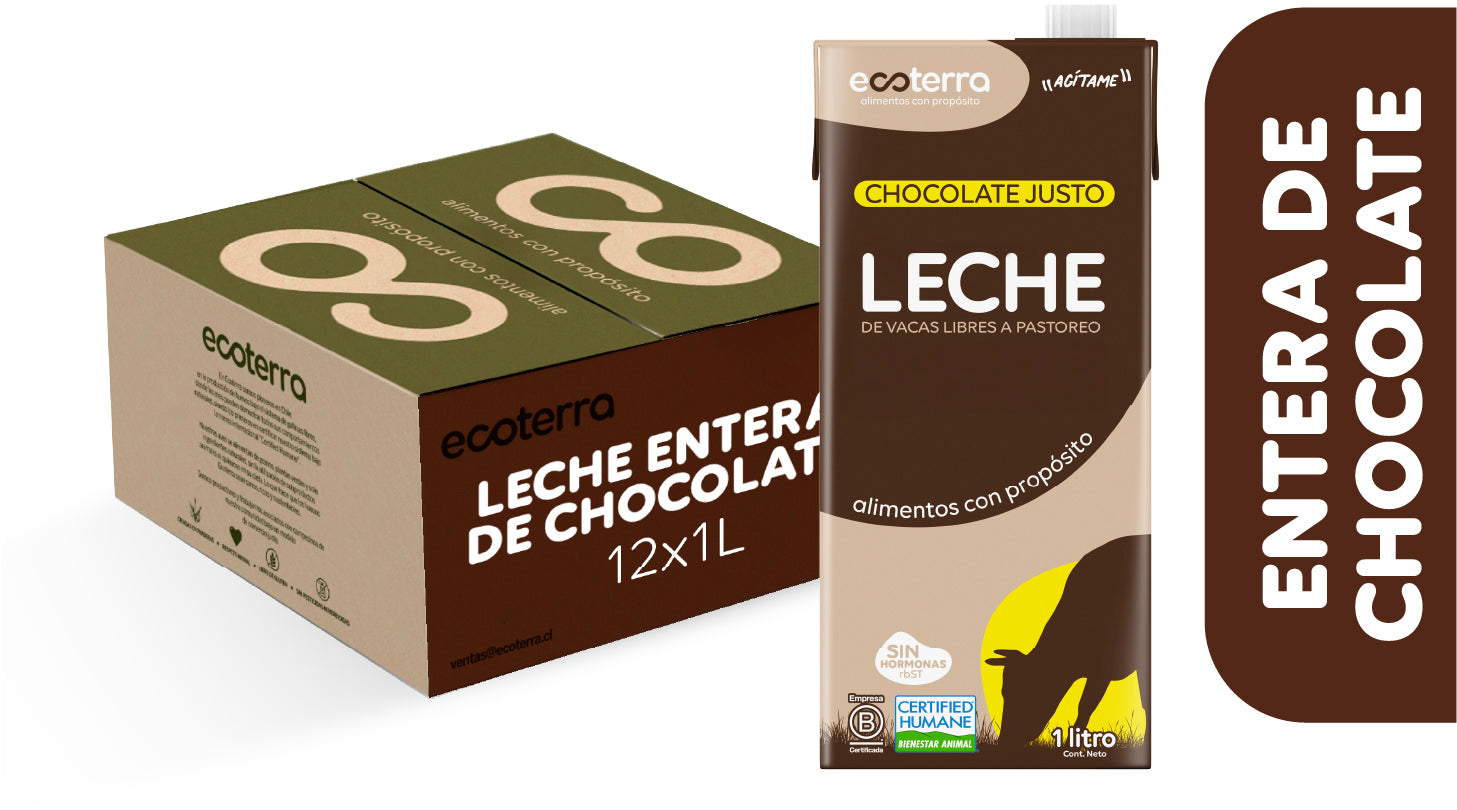 Caja 12 Litros - Leche Entera Cacao Ecoterra