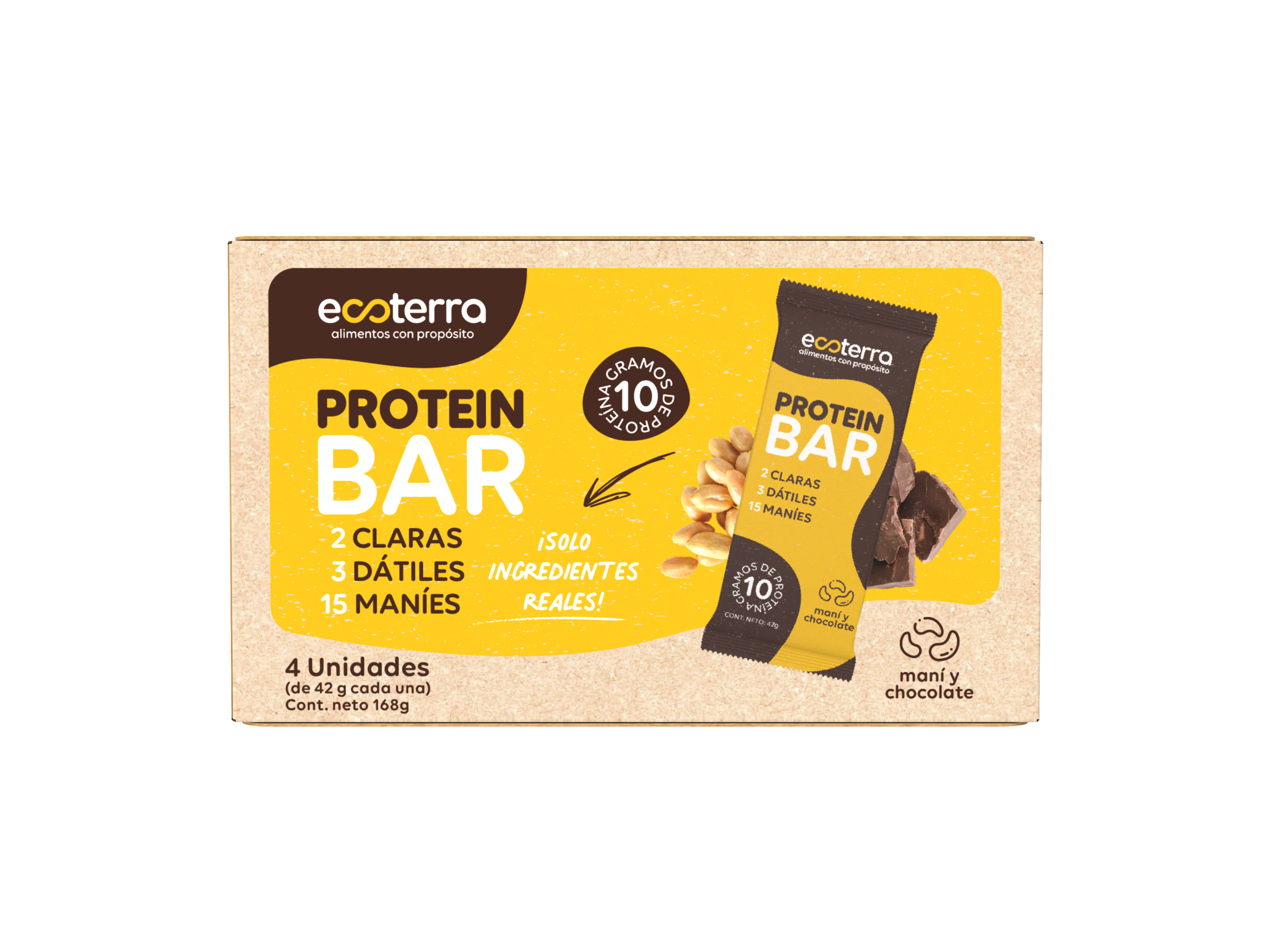 4 unidades - Protein Bar Maní y Chocolate