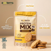 Empaque de protein mix cookies ecoterra con 10g de proteína por porción hecho con ingredientes naturales libre de gluten y sin preservantes