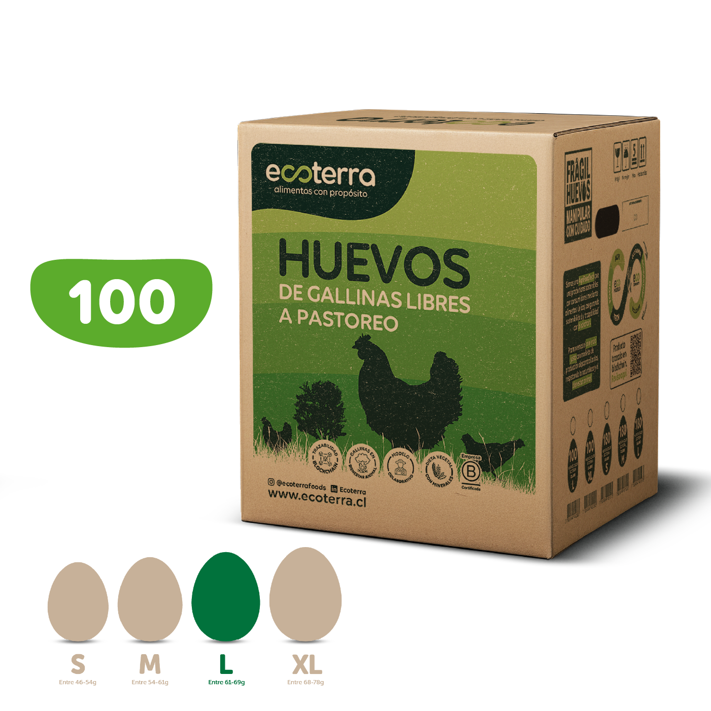 100 Huevos de Gallinas Libres Ecoterra