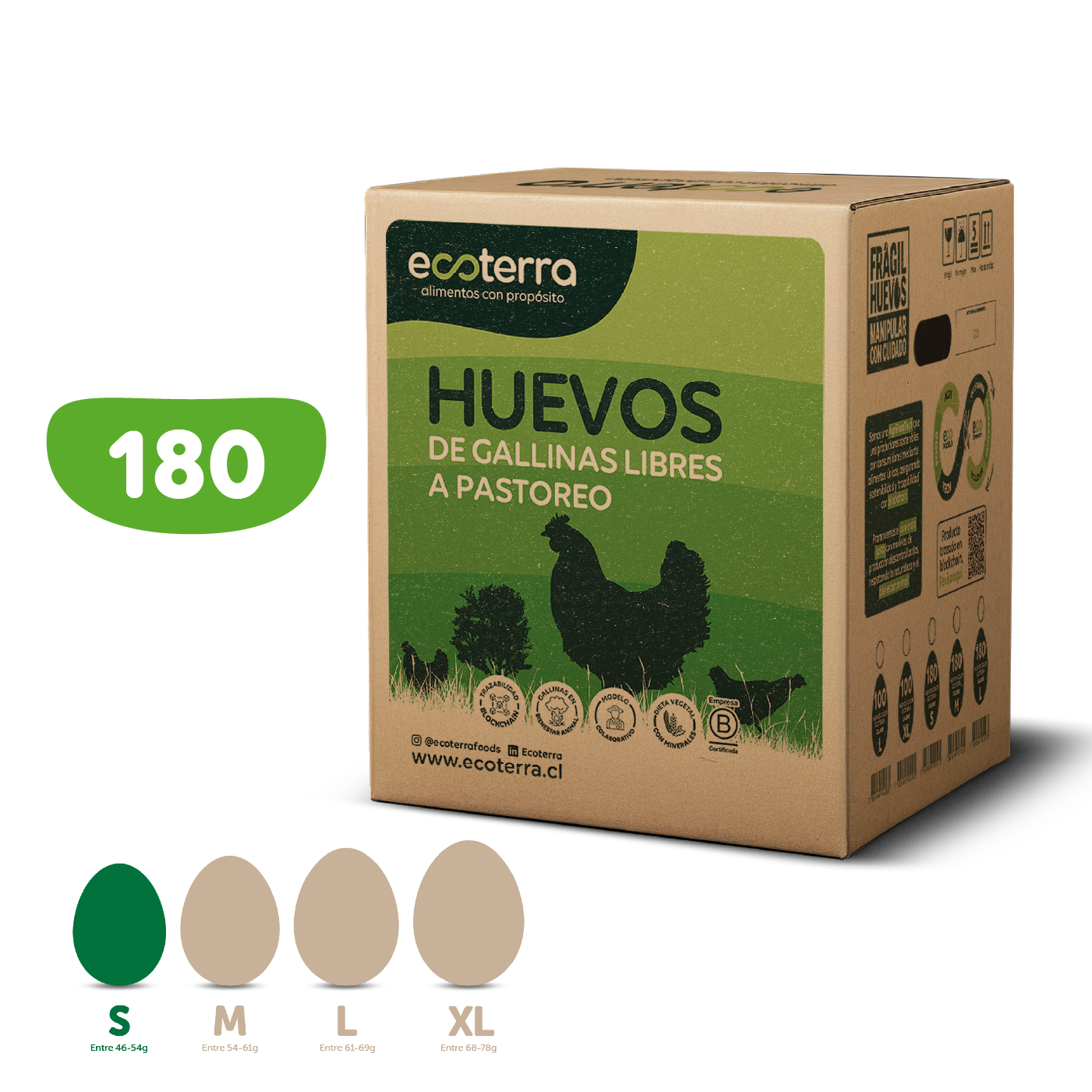 180 Huevos de Gallinas Libres Ecoterra