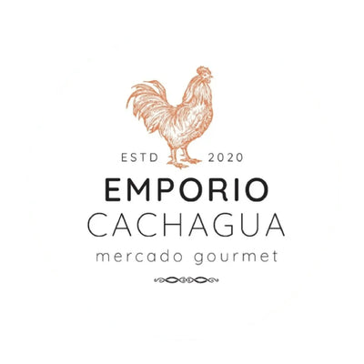 Logo de Emporio Cachagua mercado gourmet con ilustracion de gallo distribuidor de productos ecoterra