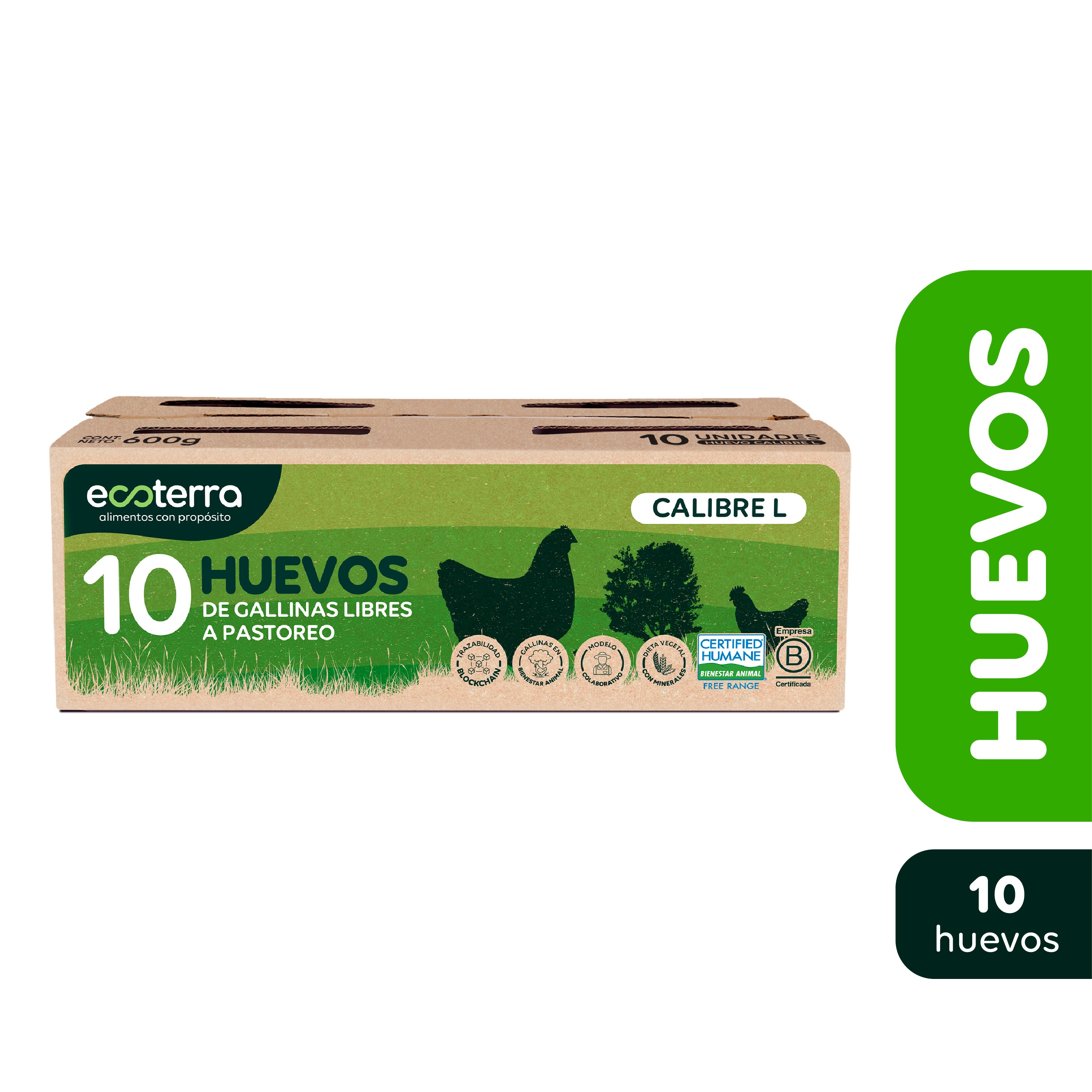 10 Huevos de Gallinas Libres a Pastoreo Ecoterra