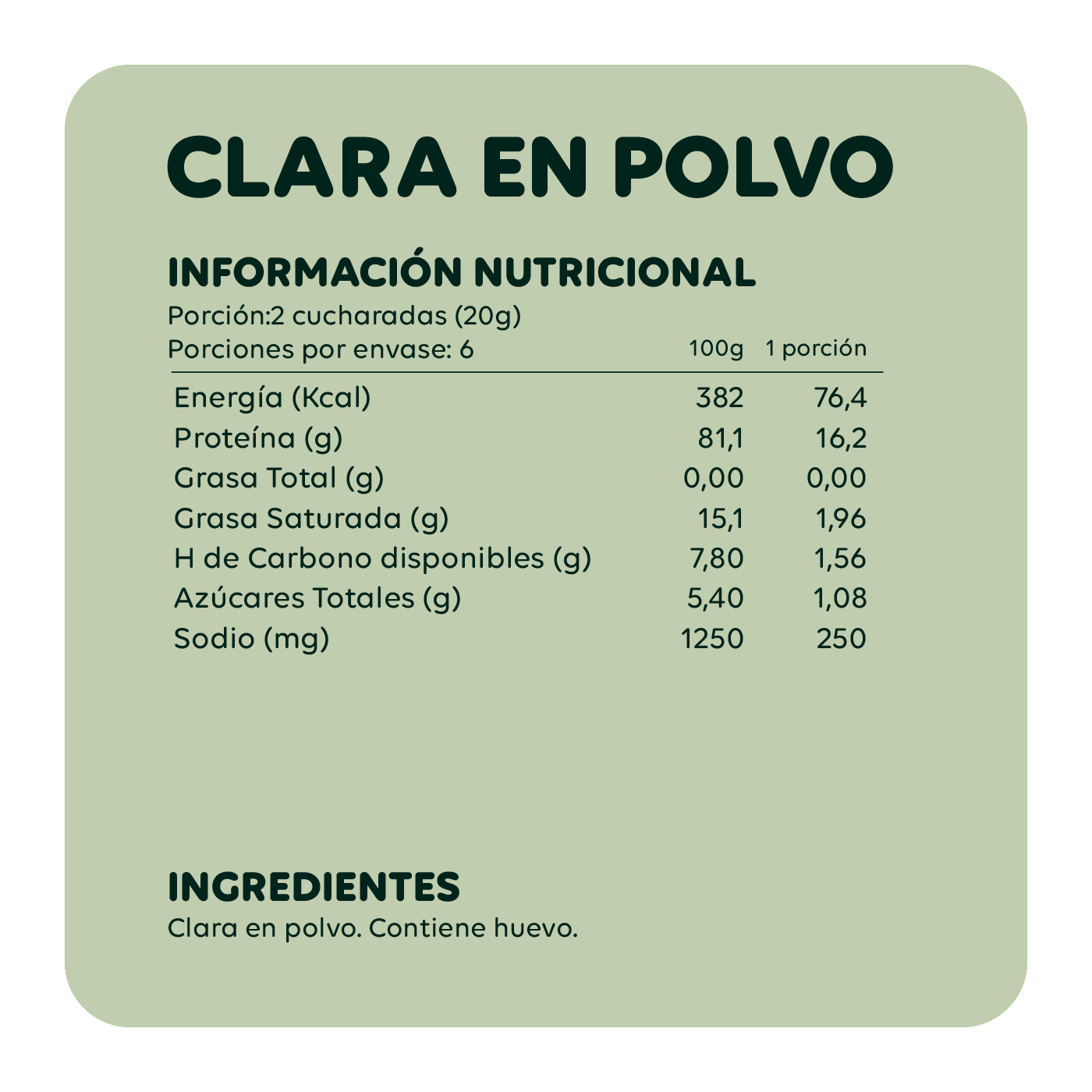 125 gr - Clara Ecoterra de Huevo en polvo pasteurizada