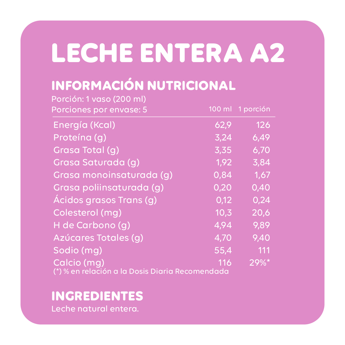 1 Lt - Leche A2 Entera Ecoterra