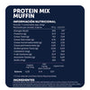 Tabla nutricional de la mezcla para muffins proteicos Ecoterra con harina de avena, clara de huevo deshidratada y 11 gramos de proteína por porción.