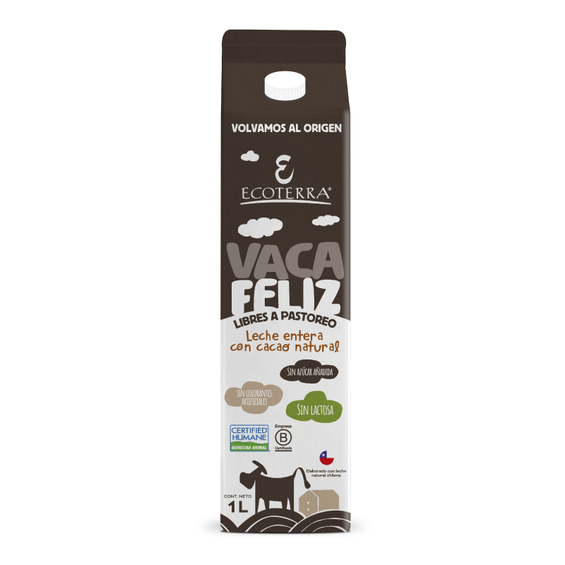 Leche Vaca Feliz Cacao 1 lt Ecoterra